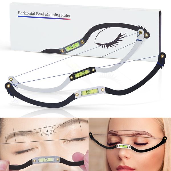 Autre maquillage permanent Règle de sourcils en métal Positionnement Ligne semi-permanente Règle de sourcils horizontaux Microblading Niveau de cartographie Fournitures de règle de tatouage 230523