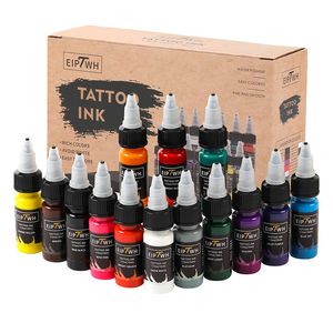 Overige Permanente Make-up Levering 15ml 14kleuren Tattoo Inkt Pigment met doos Body Art Kits Professionele Beauty Paints Benodigdheden Semi-permanent 230807