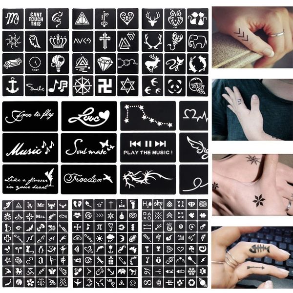 Otro suministro de maquillaje permanente 264 mapas Plantillas de pintura de tatuajes de henna Mehendi Aerógrafo Brillo Temporal Body Art Set Calcomanía impermeable DIY 230925
