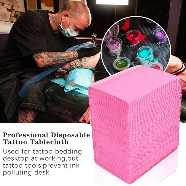 Autres fournitures de maquillage permanentes 30/50pcs Tatouage 3 couches Papier de manucure imperméable Film PE PMU Clean Pad Cover Wipe Nail Art Jetable Non pelucheux Tapis de table 230523