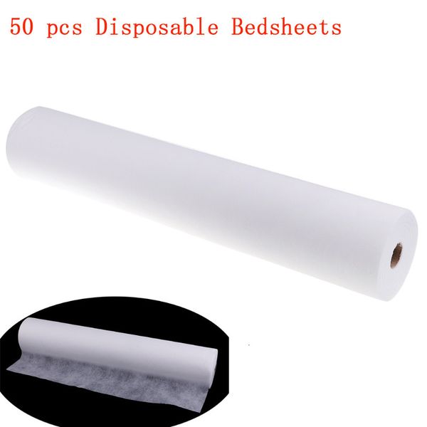 Autres fournitures de maquillage permanentes 50 feuilles jetables Spa Salon Draps de lit de massage Couverture de table d'appui-tête non tissée Fourniture de tatouage Drap de matelas de massage 230523