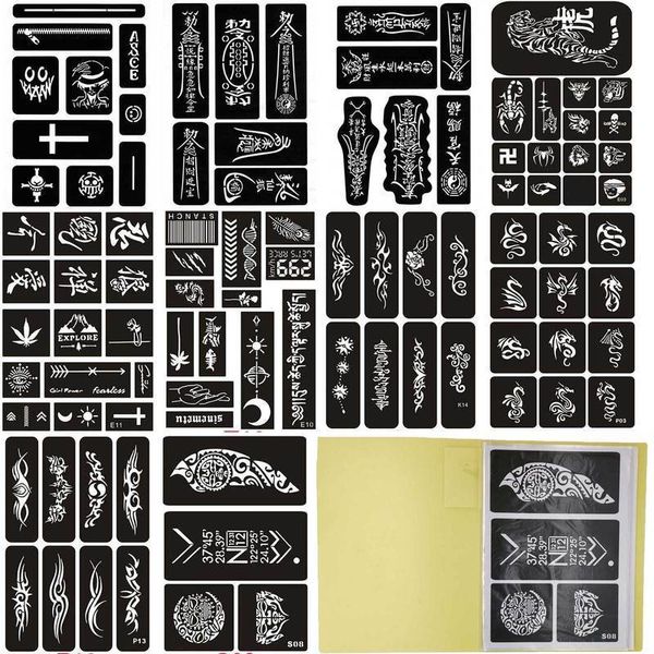 Autre Fourniture de Maquillage Permanent 97 PCS 10 Pages Taille A4 Pochoirs Aérographe Monkey D Luffy pour Peinture Taoist Spells Pochoir de Tatouage Temporaire Autocollants au Henné 230808