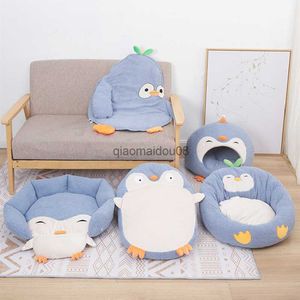 Autres fournitures pour animaux de compagnie 2022 Penguin Pet Bed Sleep House Warm Champignon Cave Chien Chenil Amovible Coussin Pad Doux Intérieur Fermé Tente Cabanes Canapé pour Pet HKD230821