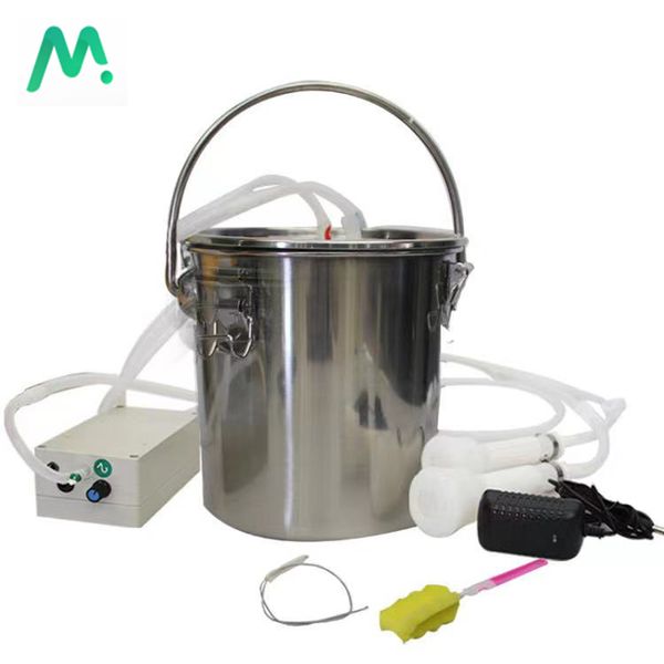 Autres fournitures pour animaux de compagnie 5L Machine à traire électrique pour bétail Chèvre Impulsion Lait Seau en acier inoxydable Trayeur Pompe à vide Aspiration Bétail 230706