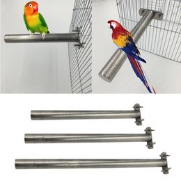 Andere huisdier levert vogelboord van roestvrijstalen stalen bar papegaai slijpen klauw speelgoed vogels kooi knuffel speelgoed oefening standaard platform drie maten 230816