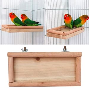 Otros suministros para mascotas Plataforma de soporte de percha para pájaros Patio de juegos de madera natural para jaula para periquitos Cacatúas Conures Lovebirds 79 