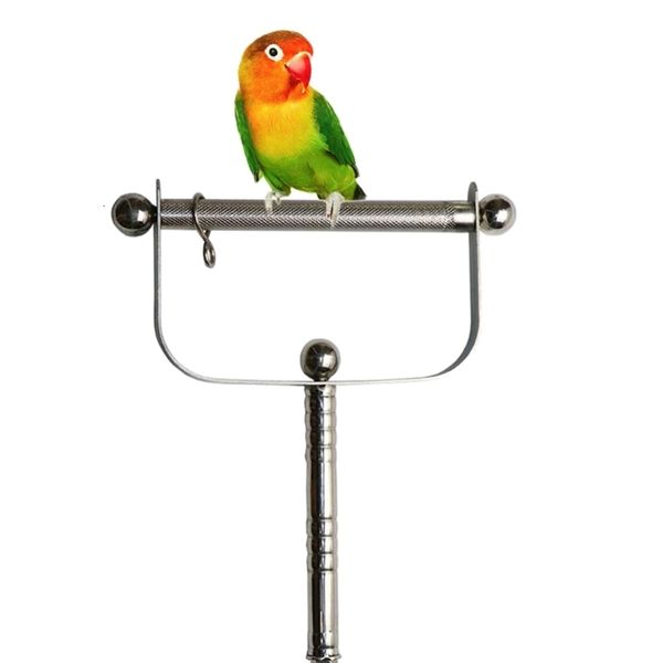 Otros suministros para mascotas Bird Perch Stand Acero inoxidable Parrot Perch Al aire libre Mano Rascador Pies Pata Plataforma de molienda 221122