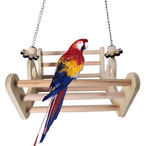 Andere huisdierbenodigdheden vogelzwaai speelgoed natuurlijk hout baars houten kauwspeelgoed kooi accessorires voor kleine middelgrote vogels papegaaien gemakkelijk te monteren 221122