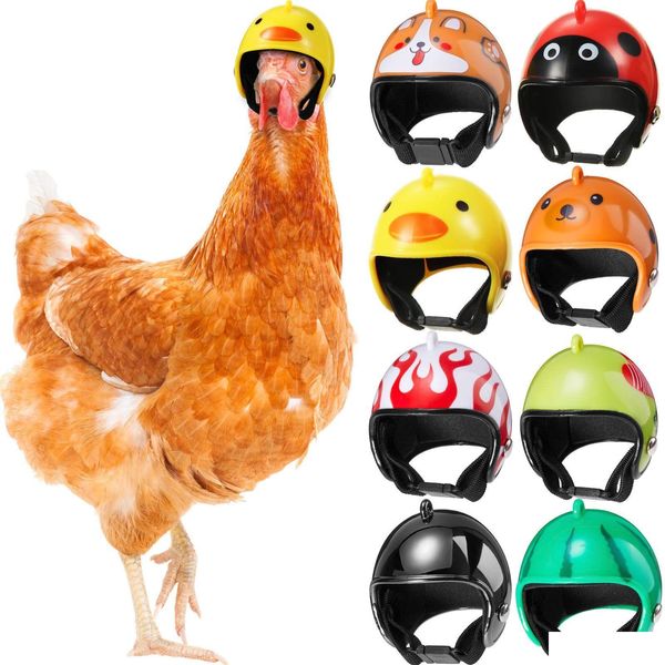 Autres animaux domestiques Casque de tête de sécurité de poulet pour les poules Peck Protection Funny Parrot Er Bird Headwear Small Animal Costumes Accesso Dhyxp