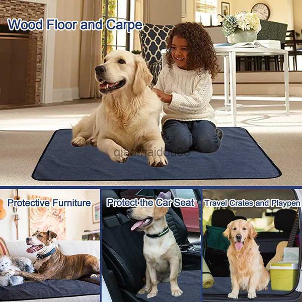 Autres fournitures pour animaux de compagnie Extra Large Dog Pee Pads Couverture Lavable Puppy Pads Mat avec Rapide Absorbant Réutilisable Imperméable pour Formation Voyage CarSofa HKD230821