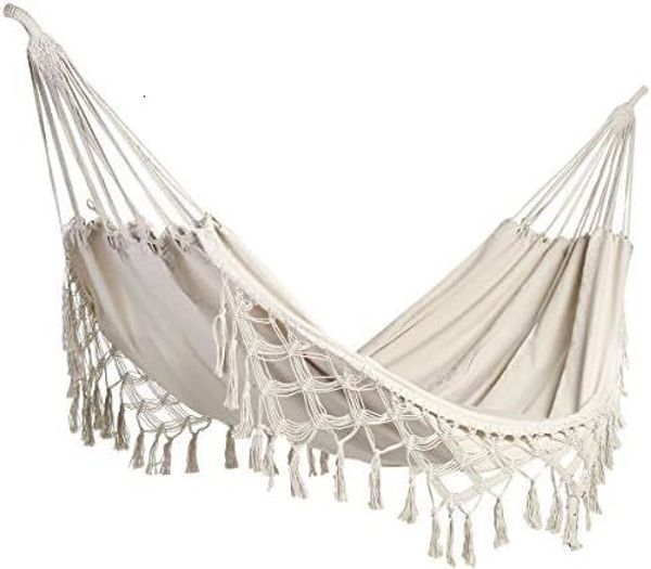 Otros suministros para mascotas Hamaca clásica hecha a mano Macrame Fringe Tree Hamacas de algodón orgánico Cama plegable para acampar Playa Patio Dormitorio Porche 230920