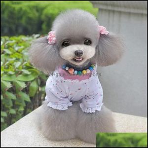 Andere huisdierbenodigdheden Home Garden Dogs T-shirt Puppy Kant Bloem Pyjama Casual Doggy Summer Dessen XS-XL Drop Delivery 2021 VFVTI