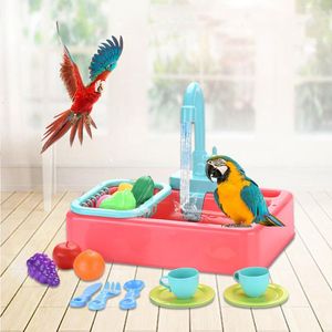 Andere huisdierbenodigdheden papegaai douchebadbadbad zwembad badkooi parket speelgoed valtoketel bekken bekken kraan vogels accessoires 230816
