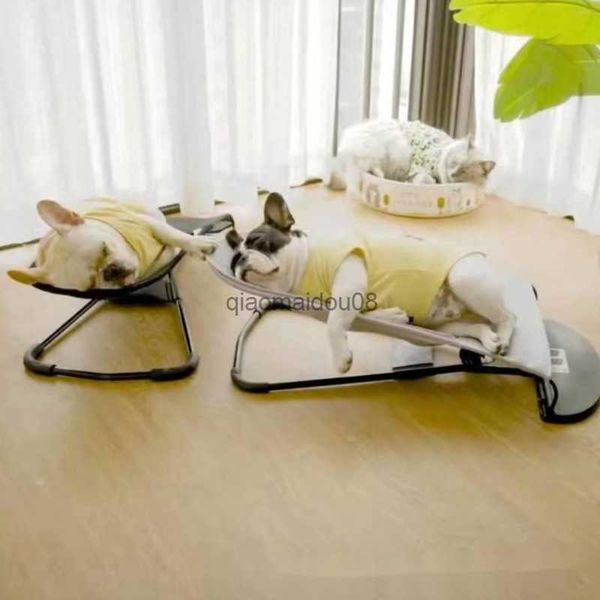 Autres fournitures pour animaux de compagnie Chaise à bascule pour animaux de compagnie Pliable Multi Angle Réglable Commun aux chats et aux chiens Cadre en métal Maille Petit chien Chaises à bascule Sieste Hamacs HKD230821