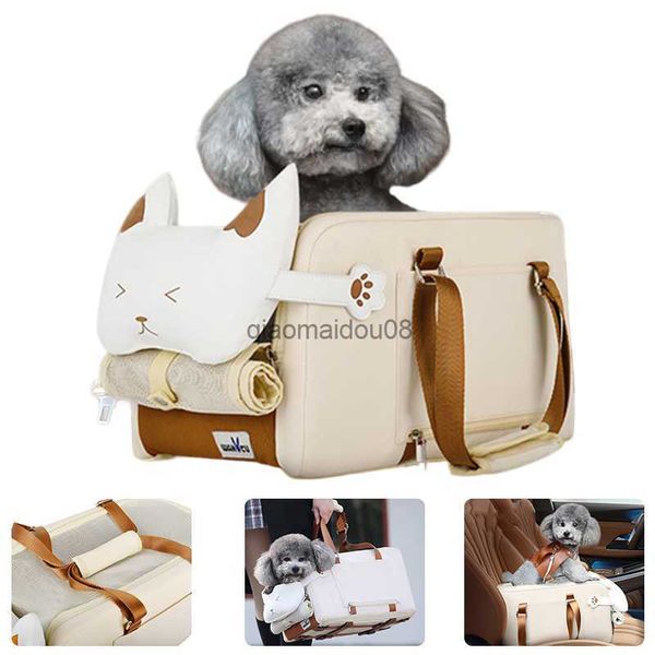 Autres fournitures pour animaux de compagnie Portable Travel Dog Car Seat Central Control Car Safety Pet Seat for Small Dogs Yorkshire Teddy Transport Dog Carrier Protector HKD230821