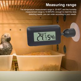 Autres fournitures pour animaux de compagnie Thermomètre Celsius Fahrenheit Hygromètre réglable Ventouse Température de serre intérieure Humidimètre pour vitrine 221114