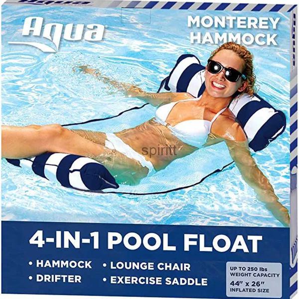 Otras piscinas SpasHG 4 en 1 Cama flotante inflable de PVC Piscina Anillo flotante Respaldo plegable Fila flotante Silla reclinable Hamaca de agua YQ240111