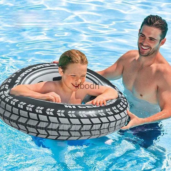 Autres piscines SpasHG Roue noire Pneu Natation Anneau Adulte Enfants Gonflable Piscine Float Tube Cercle Été Jouets d'eau Matelas pneumatique Boia Piscina YQ240129