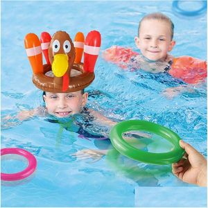 Andere zwembaden Spashg Kerst opblaasbaar speelgoed Feest Tuin Zwembad Turkije Hoofddeksels Gooien Pvc Cirkel P136 Drop Delivery Thuis G Dh4Qf