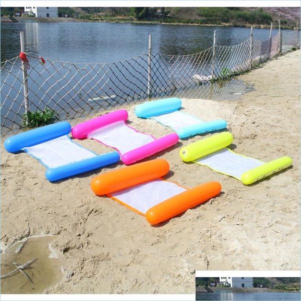 Otras piscinas Spashg Moda Cama flotante Malla inflable Flotador Balsa Plegable Hamaca de agua Salón Piscina Playa Herramientas de juego 12Gd D Dhys3