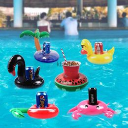 Andere zwembaden spashg opblaasbare bekerhouder zwembadaccessoires drinken drijvende flamingo donut zwembad zwembad zwemring feestje Toys Beach Bar Mini YQ240129