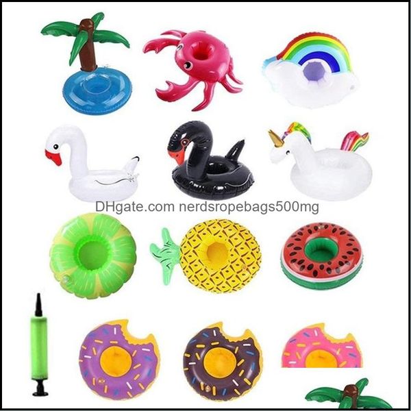 Otras piscinas Spashg Bebida inflable Portavasos Colorf Mat Donut Flamingo Sandía Limón en forma de piscina de PVC flotante Ma Qylgt Dhsel