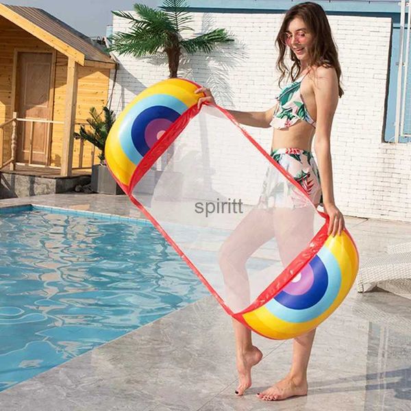 Otras piscinas SpasHG Hamaca inflable Sandía Fruta Cama flotante inflable Agua de verano Tumbona de arco iris Venta al por mayor Fila flotante inflable YQ240111