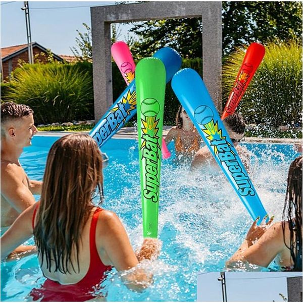 Otras piscinas Spashg PVC Inflable Bate de béisbol Colorf para niños Animando Palo Piscinas Juguete Blanco Azul Verde Rojo Gota Entrega Hogar Gar Dhge9