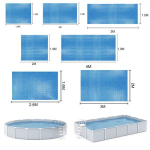 Otras piscinas SpasHG Cubierta de piscina Rectangular Solar Verano Impermeable Piscina Bañera Polvo Exterior PE Película de burbujas Manta Accesorio Cubierta de piscina Gota 230712