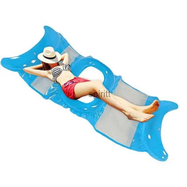 Otras piscinas SpasHG Hamaca flotante de agua Flotador de hamaca inflable PVC ecológico Sellado fuerte Flotadores de piscina gruesos con bomba de aire para estera flotante YQ240111