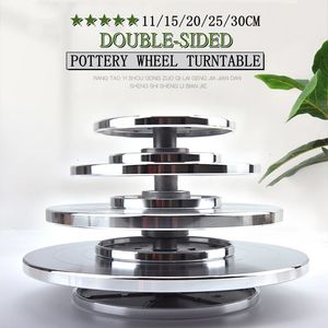 Autres outils électriques 15202530cm Poterie Roue Aluminium Turntable DIY Argile DoubleSided Cake Sculpture Céramique Stand 231130