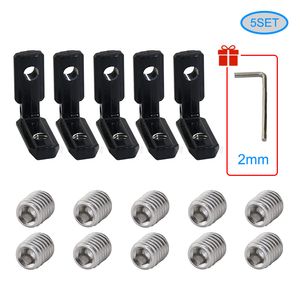 Autres fournitures d'imprimante 5 10 20pcs T Slot L Shape Profil en aluminium Connecteur de support de joint d'angle interne pour profil Alu avec vis M5 221114