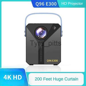 Autres accessoires de projecteur 2023 Nouveau E300 4K 3D Android Smart Projector WIFI Mini Pocket Portable LED DLP Projecteur Home Cinéma pour Smartphone Tablet PC x0717