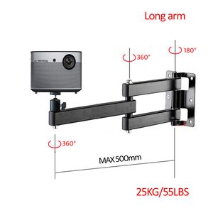 Andere projectoraccessoires LCD123LPR Strong Universal Projector Wall Mount Bracket Full Motion 360 Rotate Tilt 30kg Profiel Uitbreidbare afstand 230316