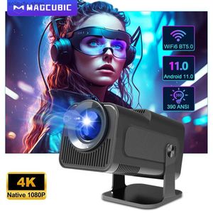 Andere projectoraccessoires Magsub 4K Native 1080P Android 11-projector 390ANSI HY320 Dual Wifi6 BT5.0 Cinema Outdoor Draagbare projector Opgewaardeerd HY300 Q240322