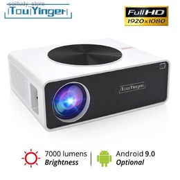 Otros accesorios de proyectores Touyerer Q9 LED Home Theater 1080p Video Proyector Full HD 7000 Lumen (Android 9.0 Wifi Bluetooth Opcional) LCD Película Beam Q240322