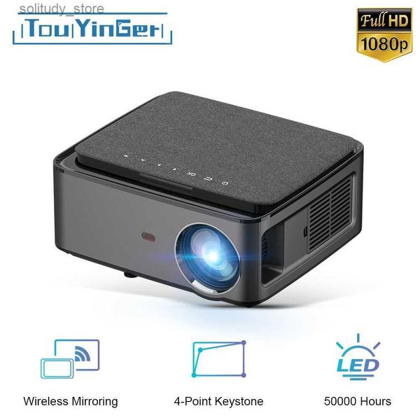 Autres accessoires de projecteur Touyinger RD828 Projecteur Full HD 1080P Projecteur multi-écran WIFI 1920 x 1080P Smartphone Beam 3D Home Cinema Video Cinema Q240322