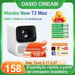 Autres accessoires de projecteur Wanbo Nouveau T2 Max Intelligent Portable Global Edition HD 1080P 450ANSI Lumen AI Mise au point automatique Programmable Q240322