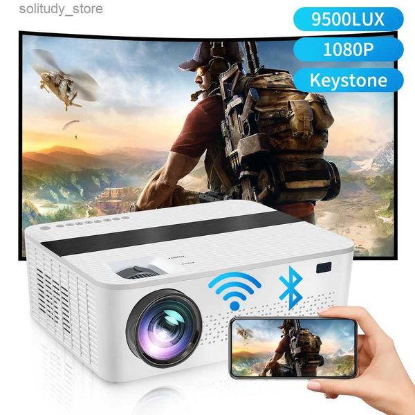 Otros accesorios de proyectores Proyector Yersida H6 Full HD 1080p 4K admite 3D Android 5G WiFi Proyector Sync Teléfono 9500 Lumens Video Home Theatre LCD Q240322