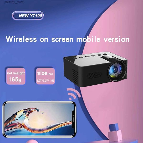Otros accesorios para proyectores Mini proyector de cine en casa de alta definición YT100 con conexión inalámbrica y audio incorporado en el teléfono adecuado Q240322