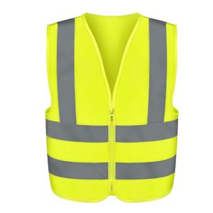 Andere beschermende apparatuur l Hoog zichtbaarheid Veiligheid Vest met reflecterende strips Neon gele kleur ritssluiting voorkant en drop de carshop2006 amusw