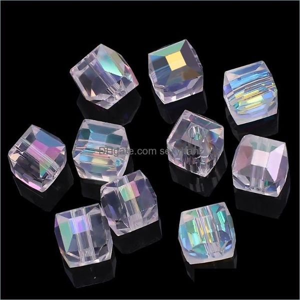 Autre Qualité 2 3 4 6 8 10Mm Cristal Verre Ab Perles Carrées Cube Entretoise En Vrac Aessories Pour Collier Boucle D'oreille Fabrication De Bijoux Drop Delivery 202