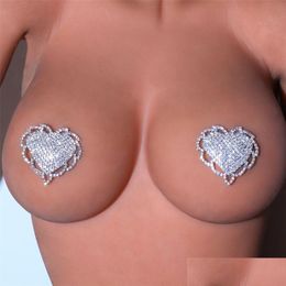 Autres autocollants de poitrine Rave Heart Superpositions de bandes sur le soutien-gorge pour femmes Y Nipple Adhesivo Ers Accessoires 221008 Drop Delivery Dhsxj