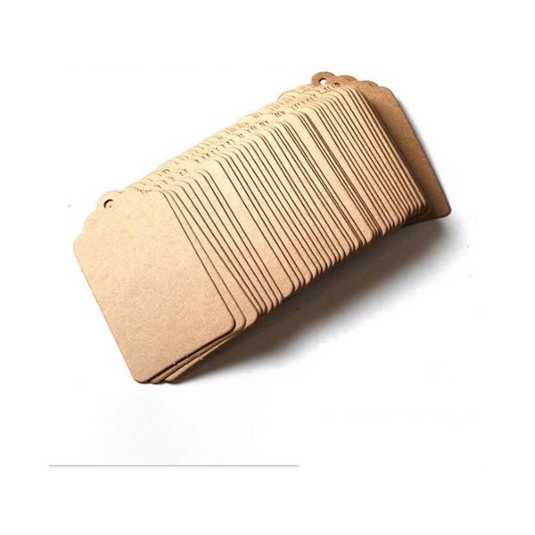 Autres fournitures de vente au détail en gros 2021 Nouvelle étiquette cadeau rétro Mes cartes Kraft Tags Table Card Scallop Blank Hang avec 100 pièces / lot Drop Dhbet