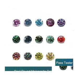 Autres pierres rondes Moissanite en vrac couleur Moissanita diamant pierre précieuse 8 coeur flèche laboratoire passe pour bricolage bijoux autre autre Dro Dhqks