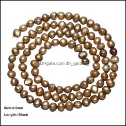 Perles de perles d'eau douce de pomme de terre 4-5 mm violet foncé 0,8 mm trou 15,7 pouces brin pour bracelet à bricoler soi-même collier bijoux Mak Dhydg