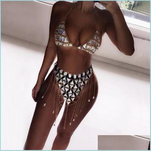 Andere sexy bikini beha Rhinestone carrosserieketen mode dames taille riem zomer waterdruppel vakantie jurk levering 2022 sieraden dhz6a