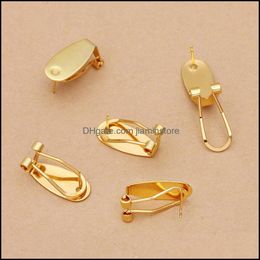 Andere Sier Gold Fingernail Earring Post voor inheemse vrouwen Beadswork sieraden vinden Making 50 stuks/lot drop levering bevindingen compon DHGK3