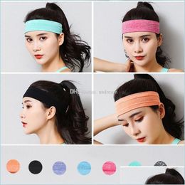 Outros Sile Banda de Cabeça Respirável Cor Sólida Esporte Trabalhar Correndo Faixas de Cabelo Sweatband Headwraps Drop Delivery Jóias Hairjewelry Dhpor