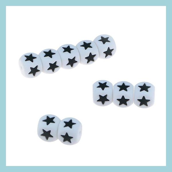Autres Sile Cube Star Beads 12Mm Bpa Chewing Bead Dentition De Qualité Alimentaire Bricolage Sucette Chaîne Chewelry Sensory Toy Drop Delivery 2021 Bijoux Dhido